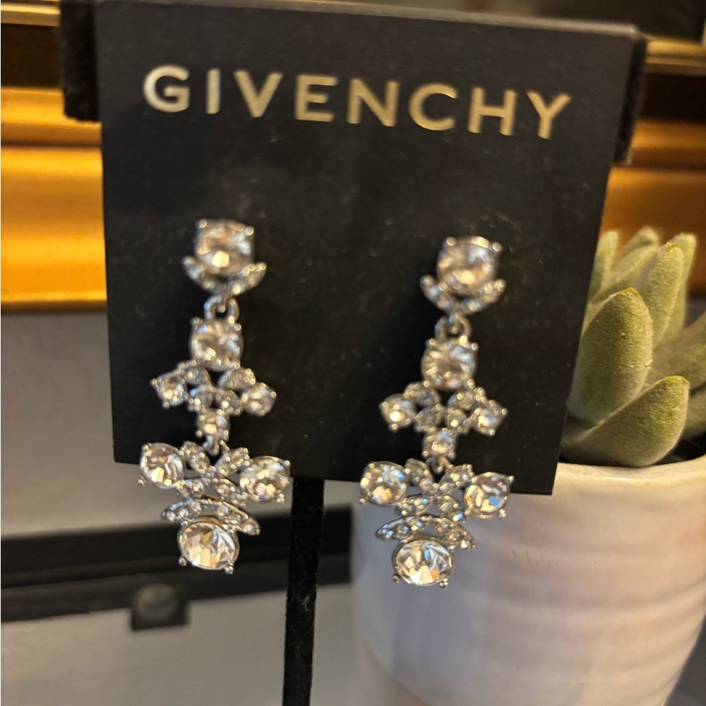 Givenchy Silver And Crystal Statement Earrings - image 2